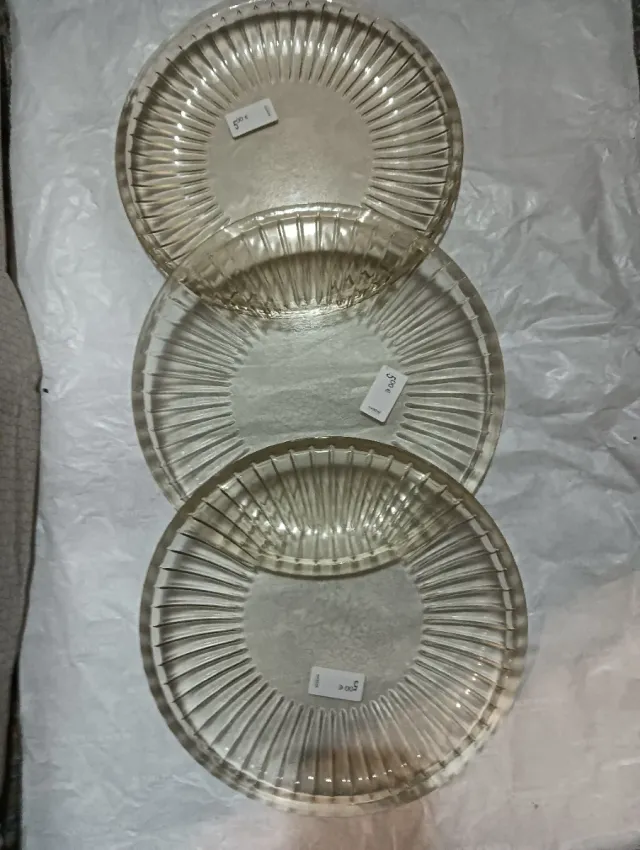 3 Platos de cristal Nuevo