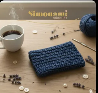 Portafogli Blu Donna Uncinetto Fatto a Mano