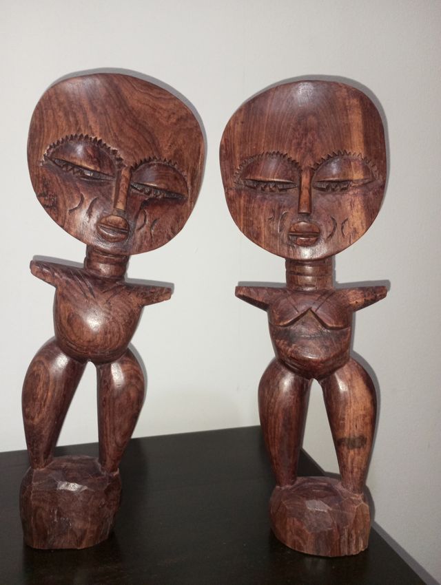 Pareja Tallas Madera Símbolo Fertilidad Africano