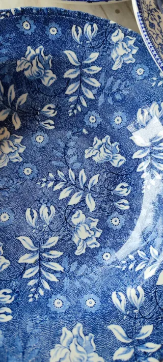 6 piatti fondi vintage blu e bianchi