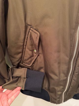 Chaqueta Bomber Zara TRF Verde Militar Talla S