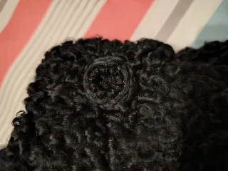 Abrigo sintético imitación Astracán negro