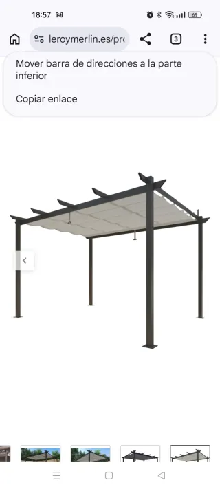 Pérgola aluminio NATERIAL antracita 400x282cm