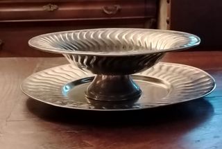 Alzata vintage con piatto Argento 1000