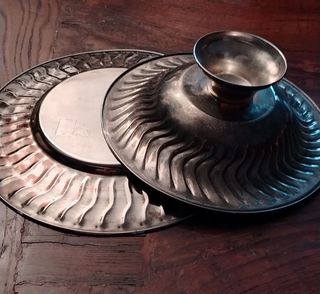 Alzata vintage con piatto Argento 1000