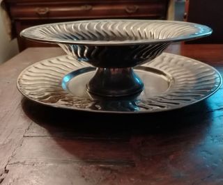 Alzata vintage con piatto Argento 1000