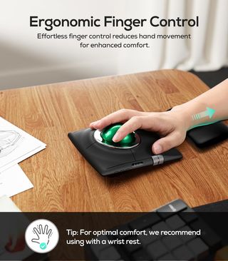 Ratón Trackball Nulea Inalámbrico (Verde Oscuro)