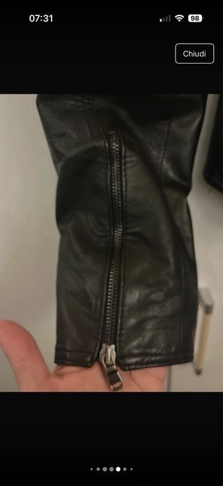 Giubbotto Bayside vera pelle nero