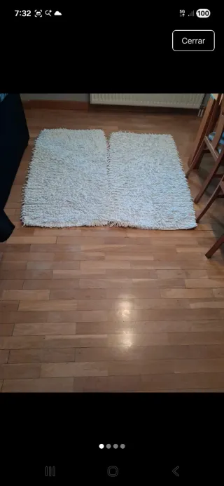 Alfombras pie de cama blancas