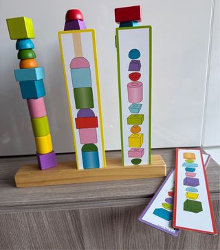 Juego Montessori Patrones Bloques Madera