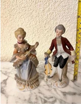 Figuras Tengra Pareja Músicos Porcelana