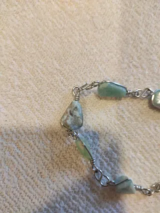 Pulsera Plata con Piedras Larimar