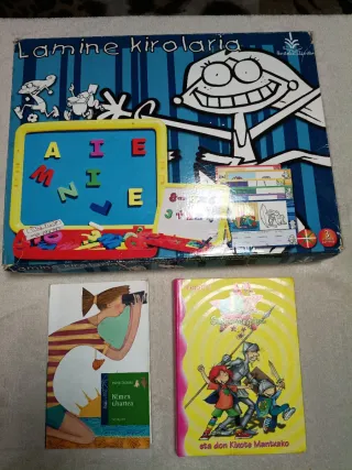 Juego Pizarra Imanes Letras + 2 Libros Euskera