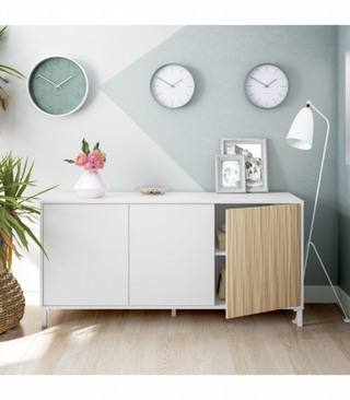 Aparador 3 Puertas 154cm. Blanco Artik/Natur