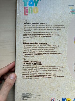 Rueda Arcoíris Montessori Madera 73 Piezas