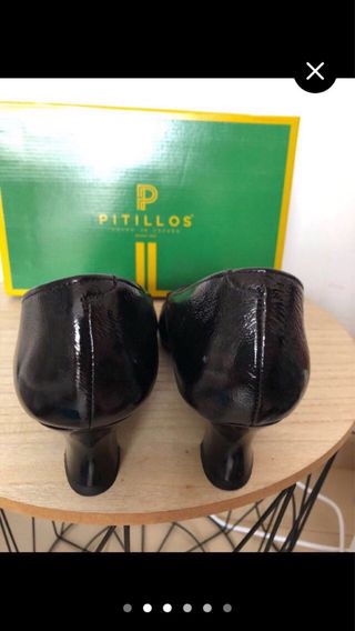 Zapatos Pitillos piel tacón negro talla 39/40