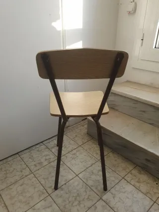 Silla retro vintage madera y metal