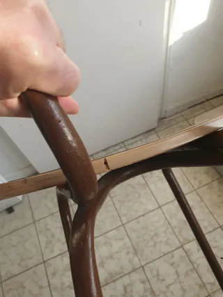 Silla retro vintage madera y metal