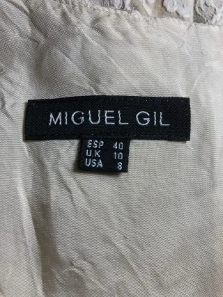 Vestido Miguel Gil Beige/Oro