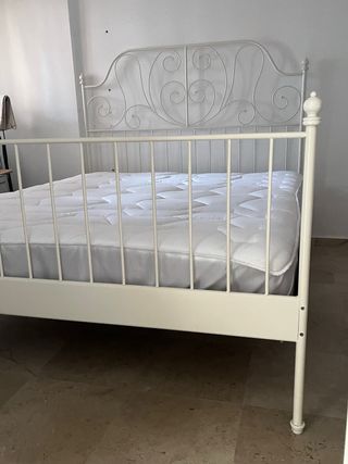 Cama IKEA LEIRVIK Metal Blanca
