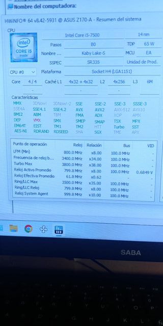 Procesador Intel Core i5-7500 LGA 1151 7ª Gen