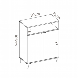 Mueble Bajo Auxiliar Wok. Blanco/Natural