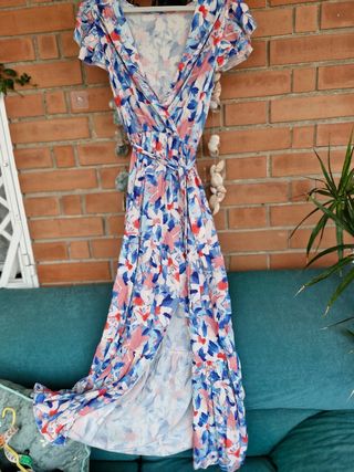 Vestido largo estampado floral