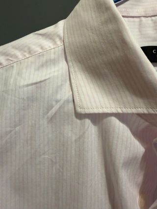 Camisa Tailored Fit Blanca y Rosa