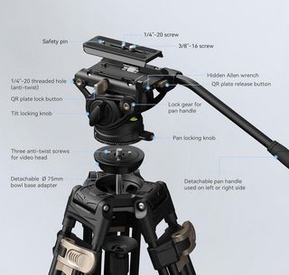 SMALLRIG Trípode de Vídeo Profesional de 191cm
