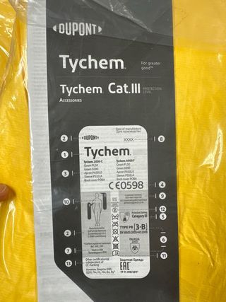 Traje Dupont Tychem 2000c gown 0290 Talla XL/2XL