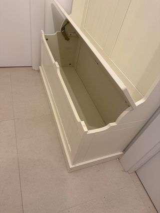 Mueble Perchero Blanco con Banco y Arcón