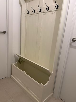 Mueble Perchero Blanco con Banco y Arcón
