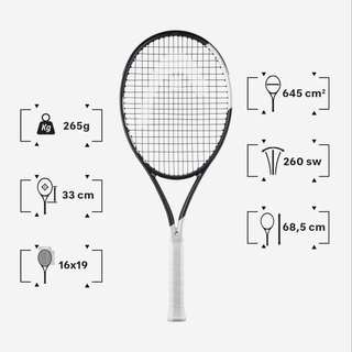 Raqueta de tenis adulto 265 g, Speed MP UL 2026 negro blanco