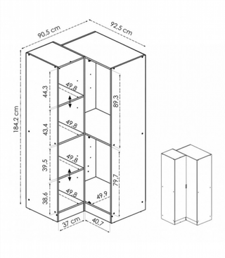 Armario Esquinero Con Puertas. Blanco