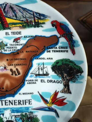 Coppia di piatti decorativi Isole Canarie