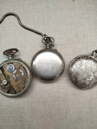 Lote 3 relojes de bolsillos en mal estado