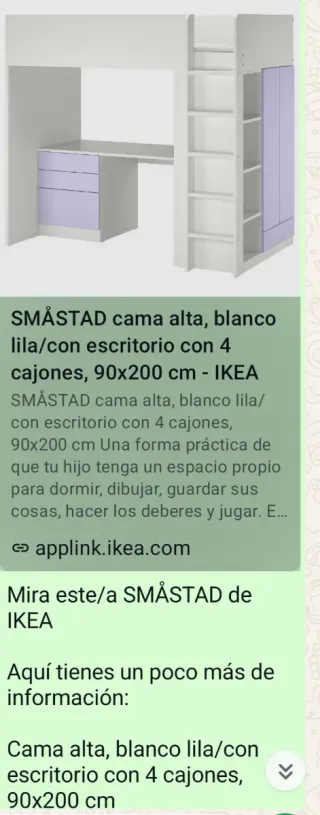 Dormitorio juvenil blanco y lila