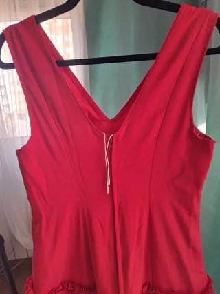 Vestido Sevillana Rojo Volantes
