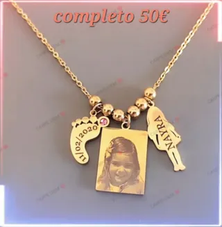 Collar personalizado pie bebé y foto