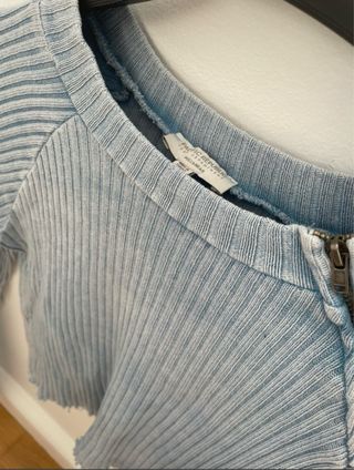 Camiseta de canalé con cremallera