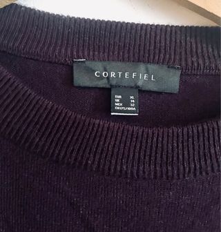 Jersey Cortefiel mangas encaje morado Talla Xl