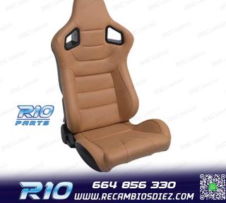 ASIENTO DEPORTIVO SEMI BAQUET ESTILO RS CUERO BEIGE