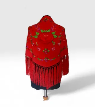 Mantoncillo Flamenco Bordado Rojo