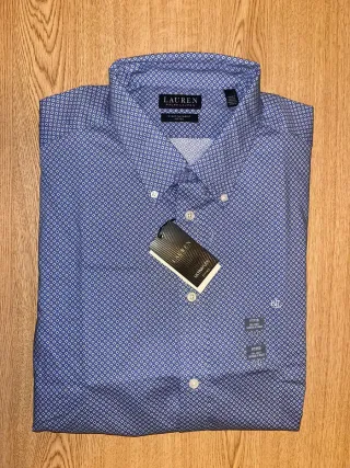 Camisa Ralph Lauren Azul Estampada Talla XL
