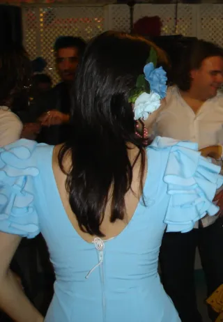 Vestido Flamenca Celeste Bebé modelo Alcolea