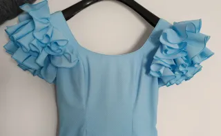 Vestido Flamenca Celeste Bebé modelo Alcolea