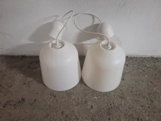 Lote 2 lámparas colgantes blancas