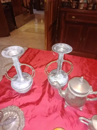 Lote objetos plateados vintage