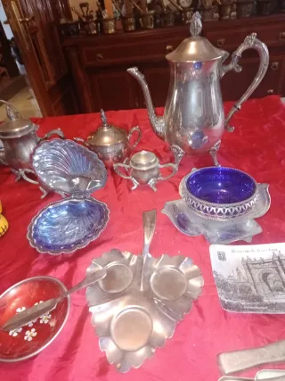 Lote objetos plateados vintage