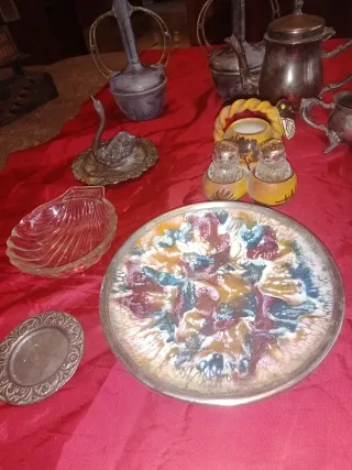 Lote objetos plateados vintage